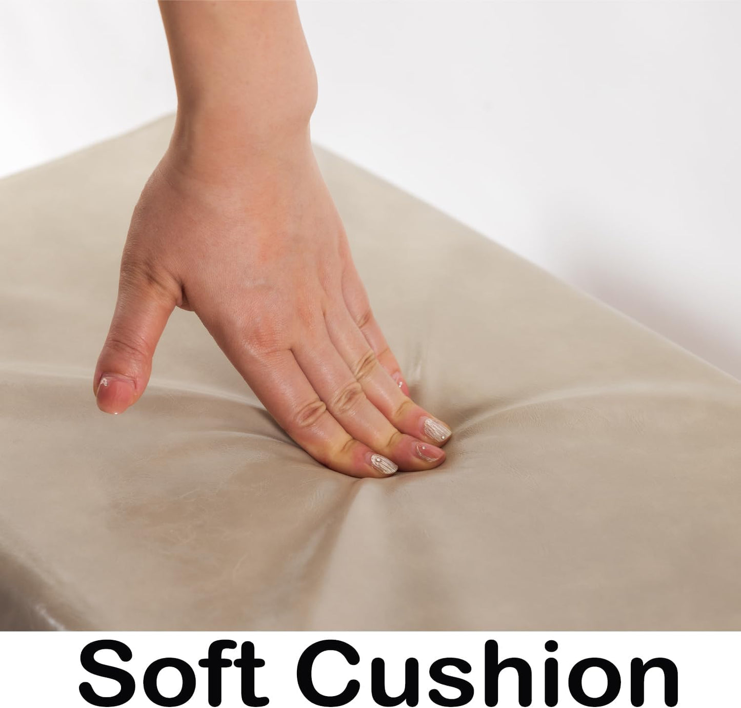 Shoe Rack Bench, Solid Wood Entryway Bench, Shoe Storage with Cushion Seat for Entry, Hallway (Beige-39.4")