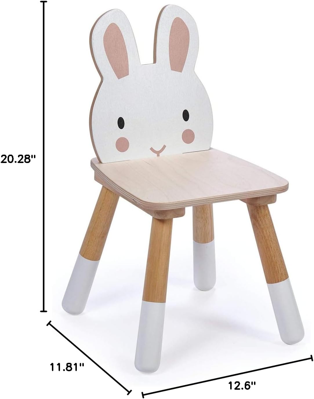 Tender Leaf Toys - Forest Table and Chairs Collections - Adorable Kids Size Art Play Game Table and Chairs - Made with Premium Materials and Craftsmanship for Children 3+ (Forest Rabbit Chair)