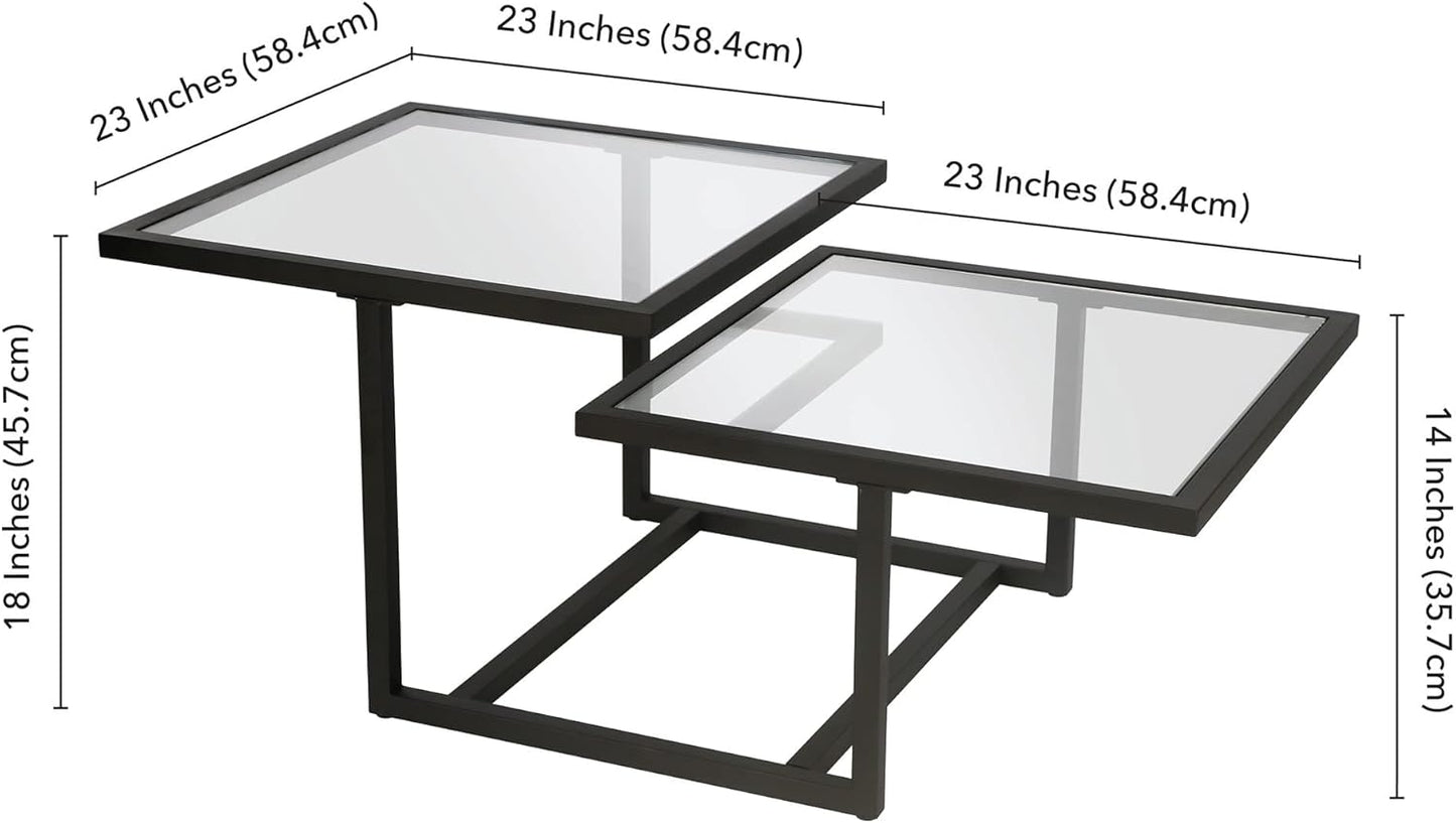 Henn&Hart 43" Wide Square Coffee Table in Blackened Bronze, Modern coffee tables for living room, studio apartment essentials