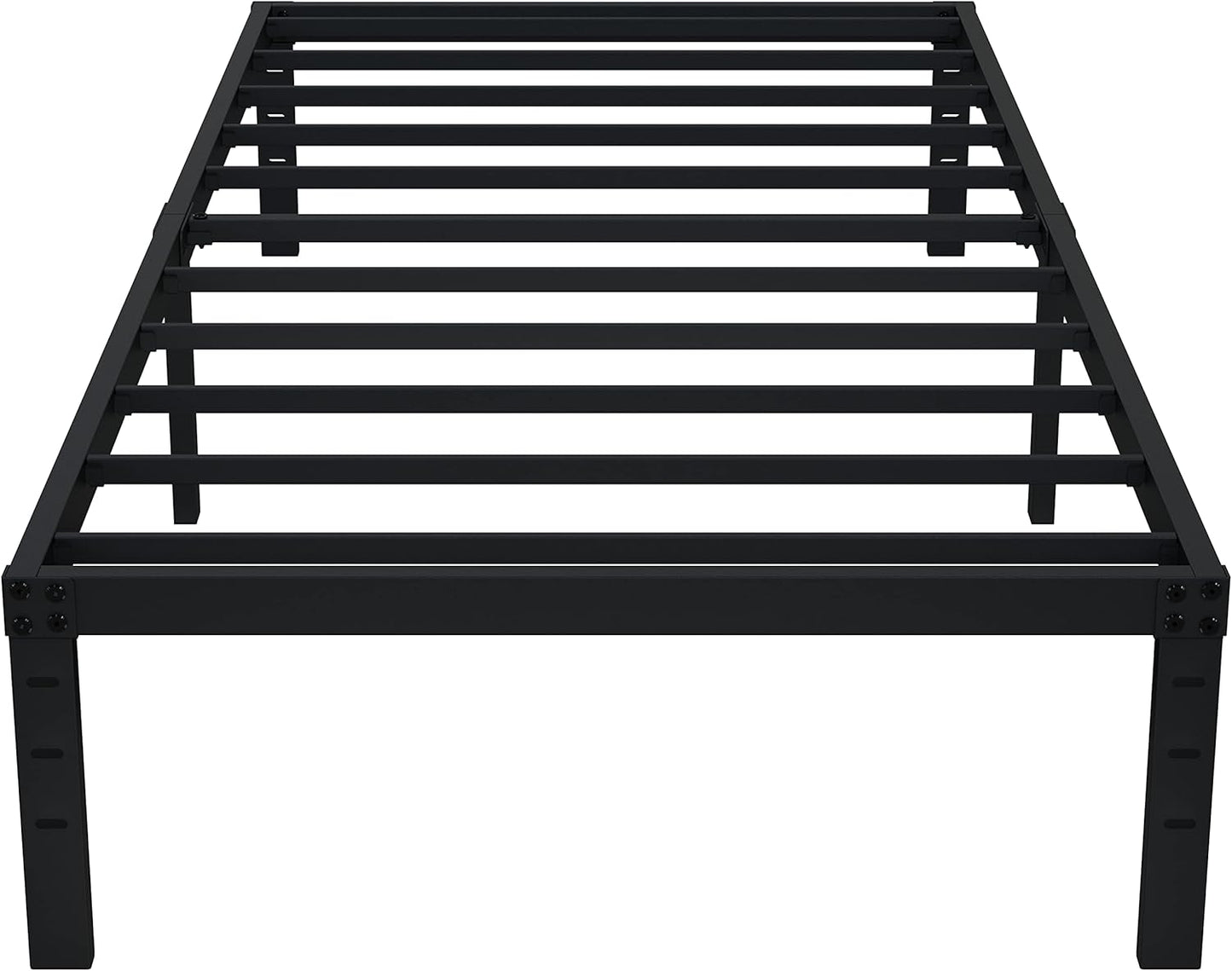 EMODA 14 Inch Twin XL Bed Frames No Box Spring Needed, Heavy Duty XL Twin Metal Platform Bed Frame, Noise Free, Easy Assembly, Black