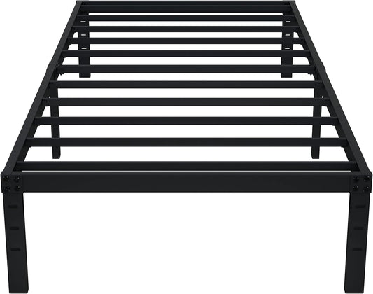 EMODA 14 Inch Twin Bed Frames No Box Spring Needed, Heavy Duty Metal Twin Platform Bed Frame, Noise Free, Easy Assembly, Black