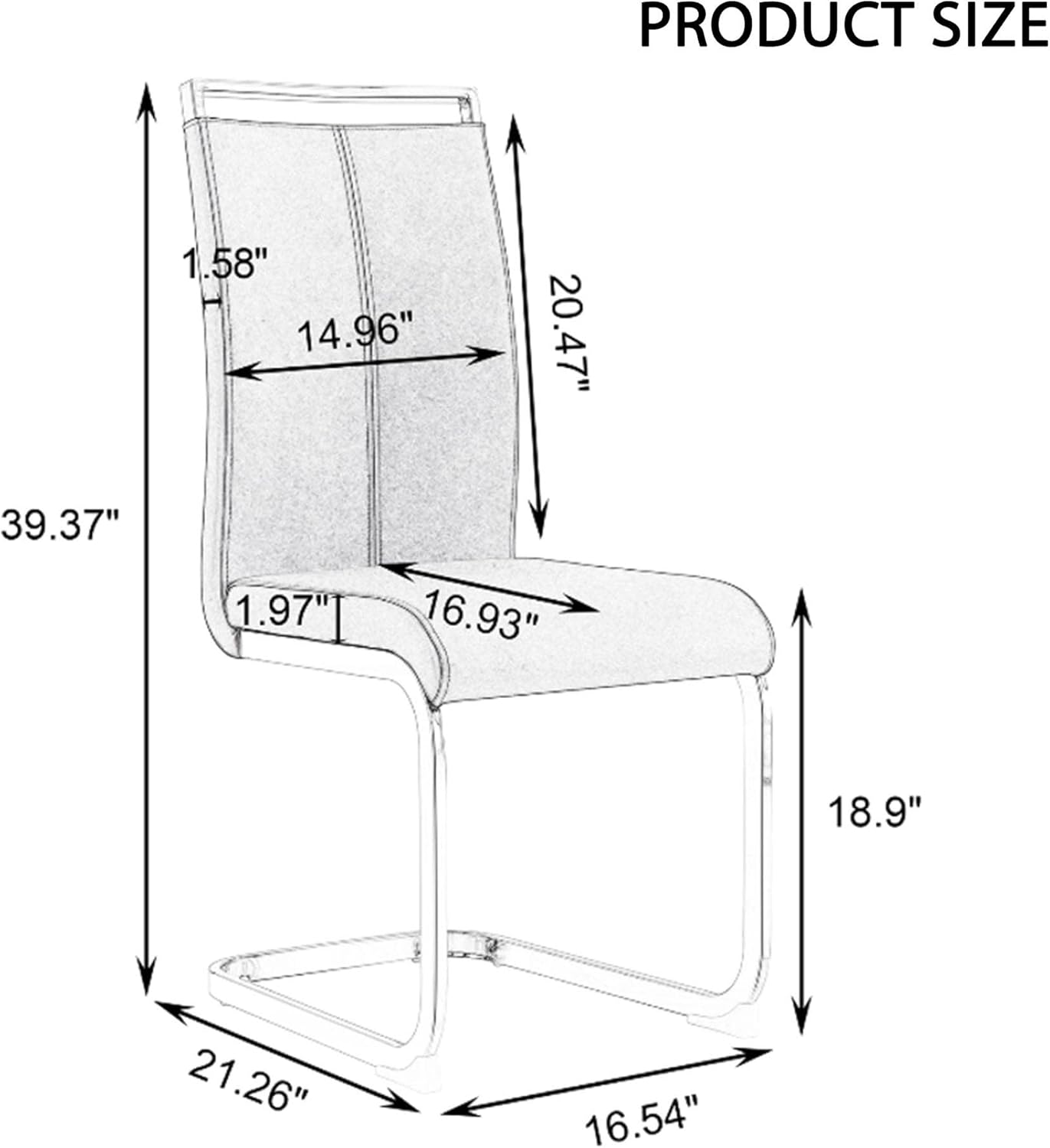 Dining Chairs Set, Kitchen Modern Metal Chairs with Faux Leather Padded Seat High Back and Sturdy Chrome Legs, Chairs for Dining Room (Brown, Set of 4)