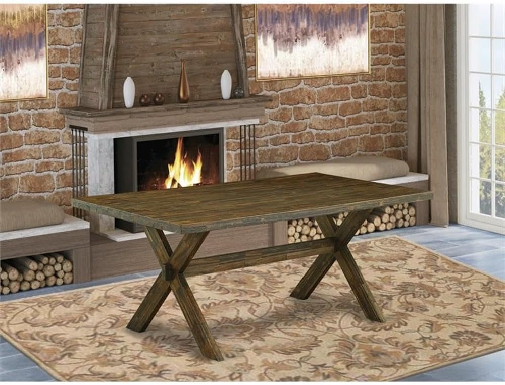 East West Furniture XT777 X-Style Mid-Century Modern Dining Table - a Rectangle Kitchen Table Top with Stylish Legs, 40x72 Inch, Multi-Color