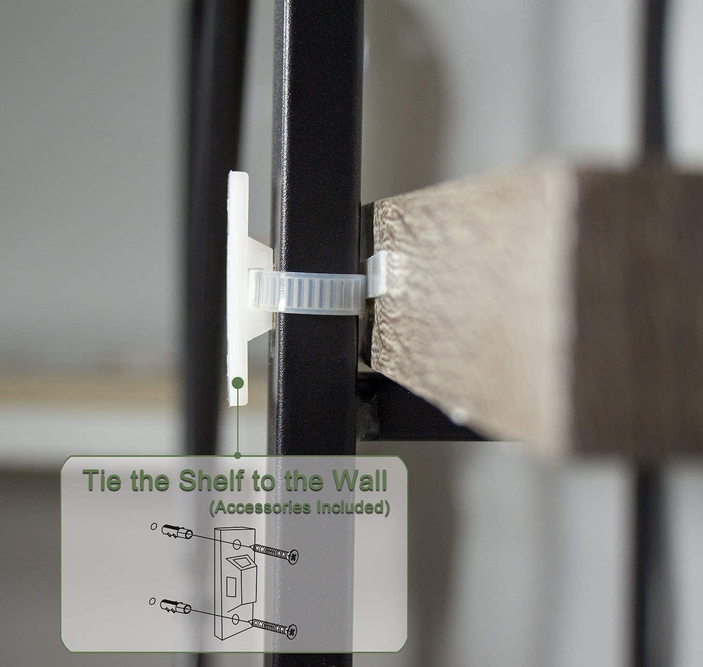 45MinST 4-Tier Vintage Industrial Style Bookcase/Metal and Wood Bookshelf Furniture for Collection, Gray Oak, 3/4/5 Tier (4-Tier)