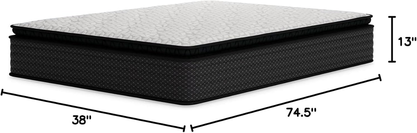 Signature Design by Ashley Limited Edition Pillow Top 13 " Pillow Top Hybrid Mattress with Gel Memory Foam, Edge Support for Cool Sleep and Pressure Relief, Twin, Fiberglass Free, Mattress In A Box