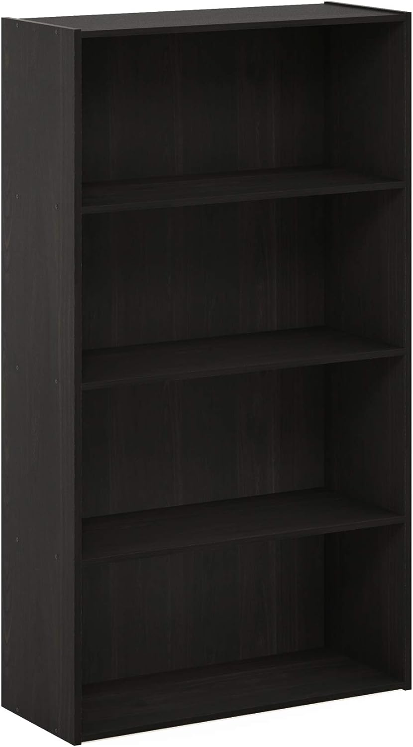 Furinno Pasir 4-Tier Bookcase / Bookshelf / Storage Shelves, Espresso