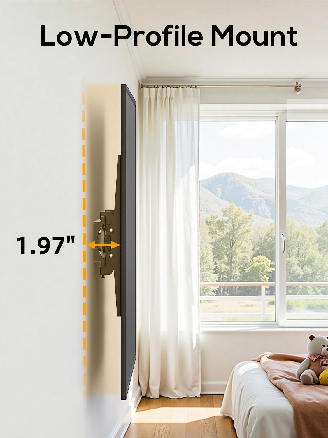 40 50 55 inch Tilting TV Wall Mount for 24-65 '' TVs, Low Profile TV Mount, Ultra Slim Wall Mounts TVs Bracket, Max VESA 400x400mm, 99 lbs & 16 inch Studs, Fit Most 32+ 42 43 45 Screen