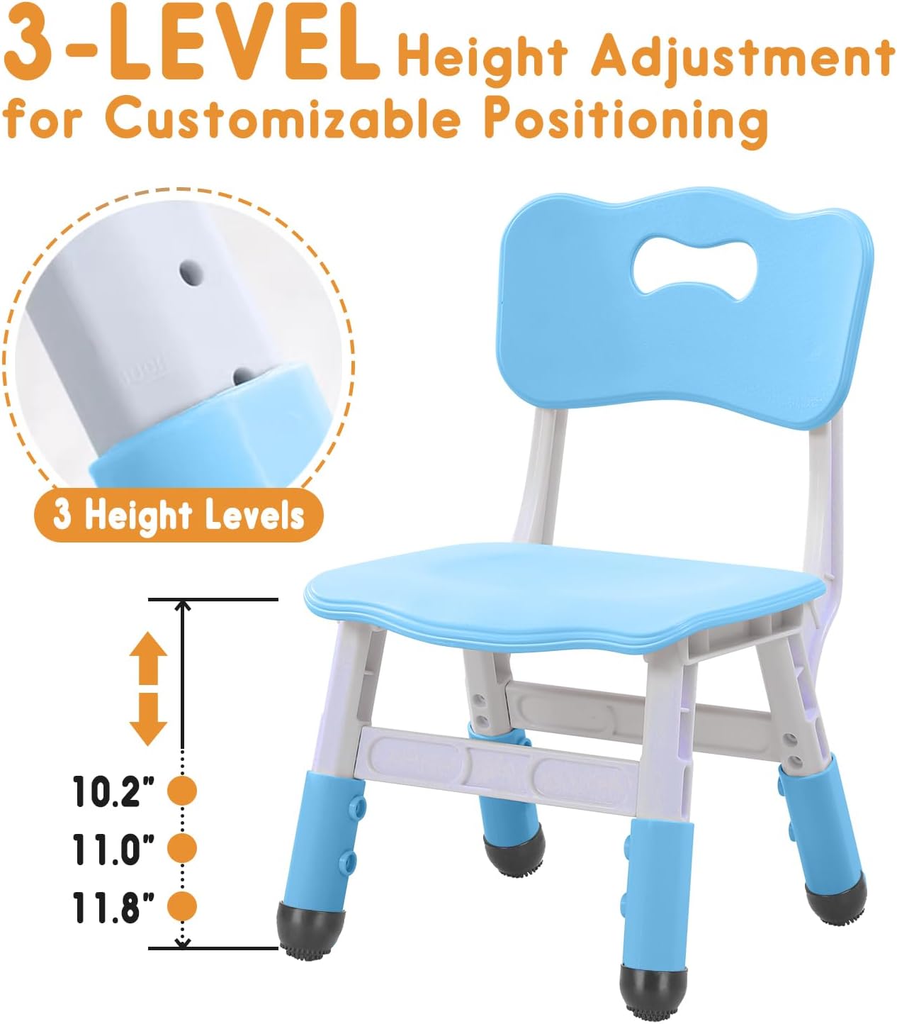 Kid Chairs Indoor 3 Level Adjustable Suitable for Children Age 2-6. Toddler Chairs Maximum Load-Bearing 220LBS for Family Classroom and Nursery Kids Activity Chair Set
