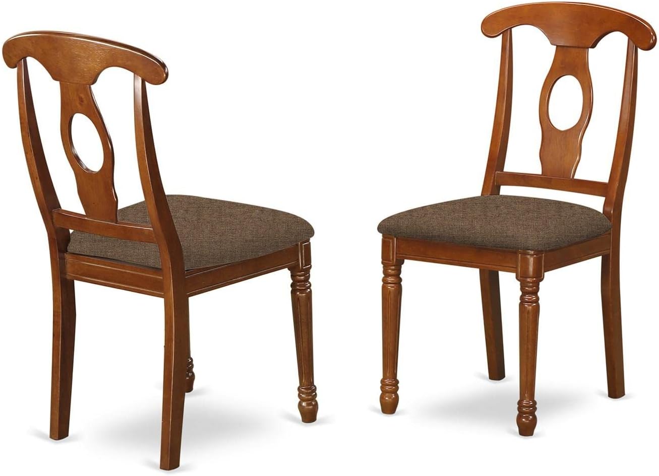 East West Furniture PSNA5-SBR-C 5 Piece Dinette Set for 4 Includes a Rectangle Dining Room Table with Butterfly Leaf and 4 Linen Fabric Kitchen Dining Chairs, 32x60 Inch, Saddle Brown