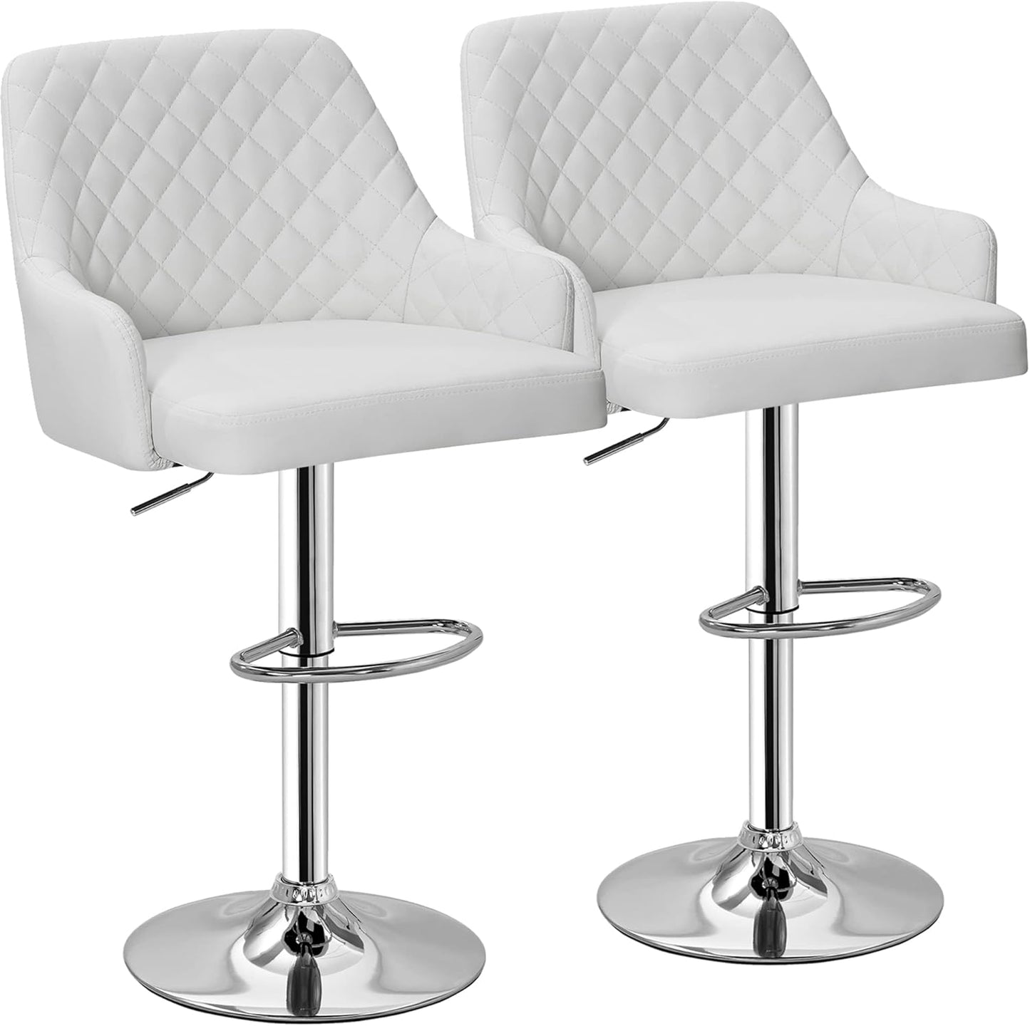 VECELO Adjustable Bar Stools Set of 2, Bar Height Stools for Kitchen Counter