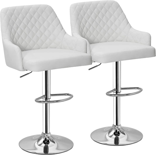 VECELO Adjustable Bar Stools Set of 2, Bar Height Stools for Kitchen Counter