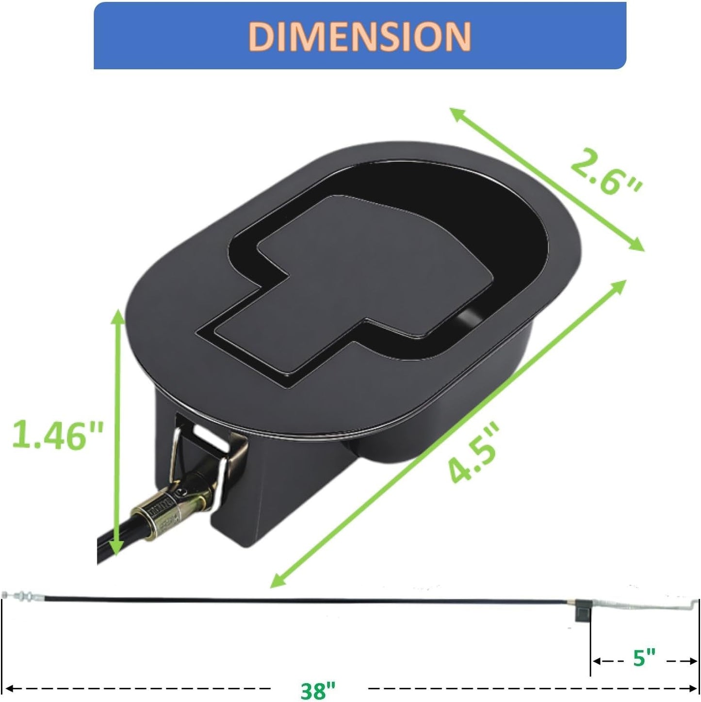 Universal Metal Recliner Handle Replacement Part with Cable, Cable Working Thread 4.7”, Compatible with Major Sofa/Couch/Chair