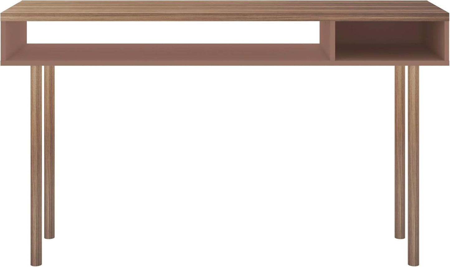 Manhattan Comfort Windsor Modern 2 Shelves Entryway Accent Console Table, 47.24", Ceramic Pink and Nature