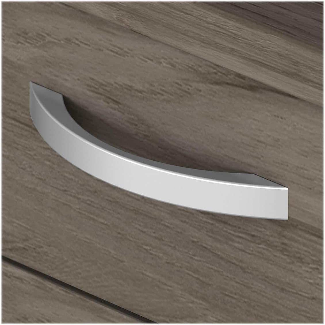 Bush Business Furniture Studio C Office Storage Cabinet with Drawers and Shelves in Modern Hickory, Organization for Home or Professional Workspace