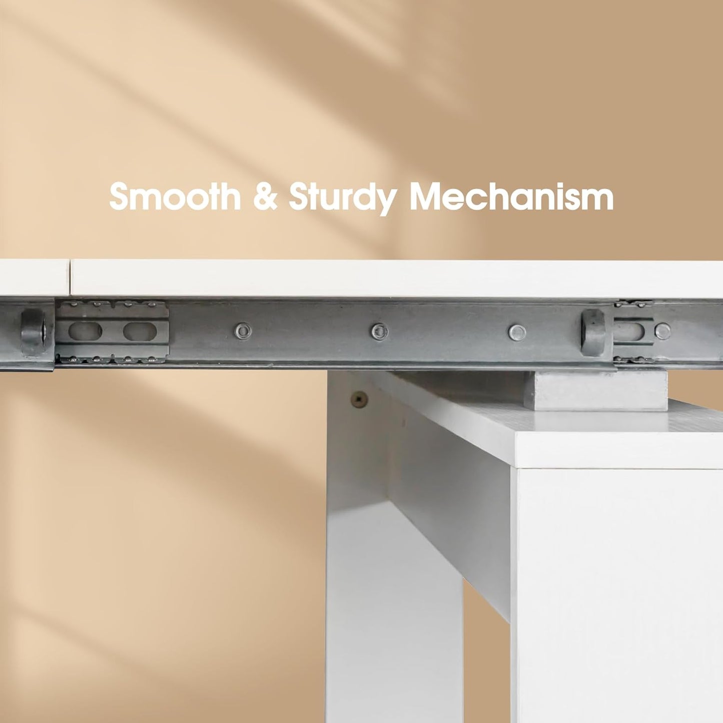 Expandable Dining Table, Convertible Table for Dining Room, Kitchen and Small Spaces, for 2-10 People, White Marble
