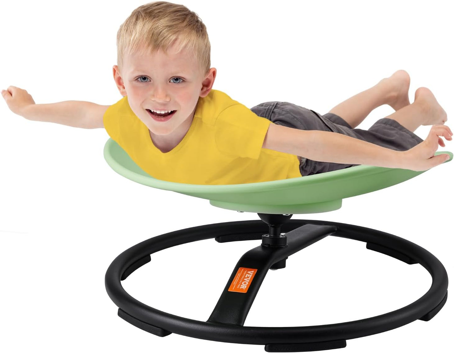 VEVOR Kids Swivel Chair, 220 LBS Capacity, Sensory Spinning Chair, Autistic Kids Sensory Toy with Non-Slip Metal Base, Toddler Sit and Spin for Coordination Balance Focus Training Green