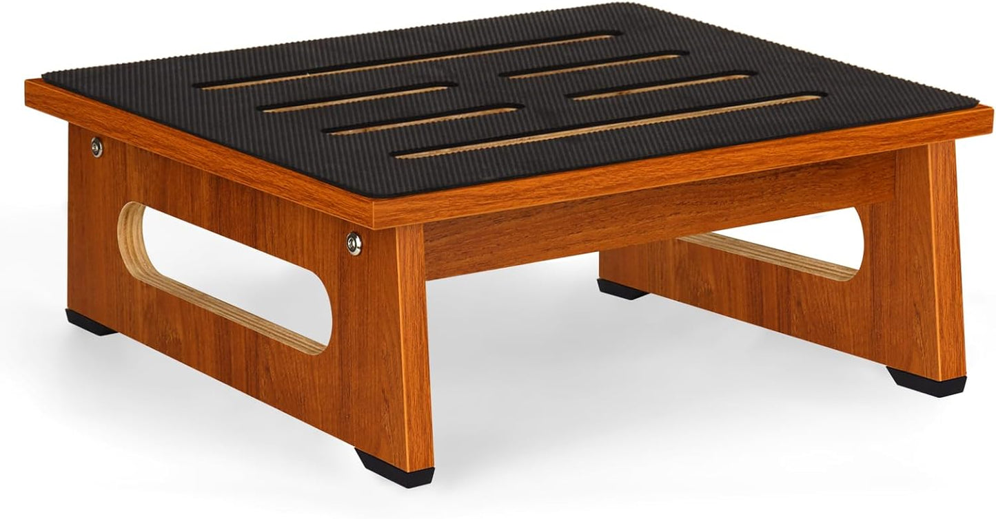 Wooden Step Stool with Non-Slip Rubber Feet Step, Heavy Duty Platform Stepping Stools with 450 LBS Capacity for Bedroom Kitchen Bathroom, Bed Steps for High Beds, Bedside Support