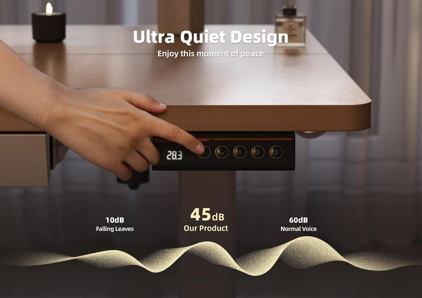 YDN Standing Desk with Drawers, Height Adjustable Desk 48 x 24 Inch, Electric Sit Stand Home Office, Natural