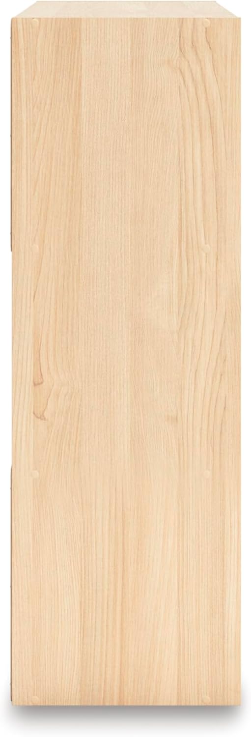 Signature Design by Ashley Piperton Contemporary 3-Tier Floor Standing 9 Cube Organizer for Living Room, Light Brown