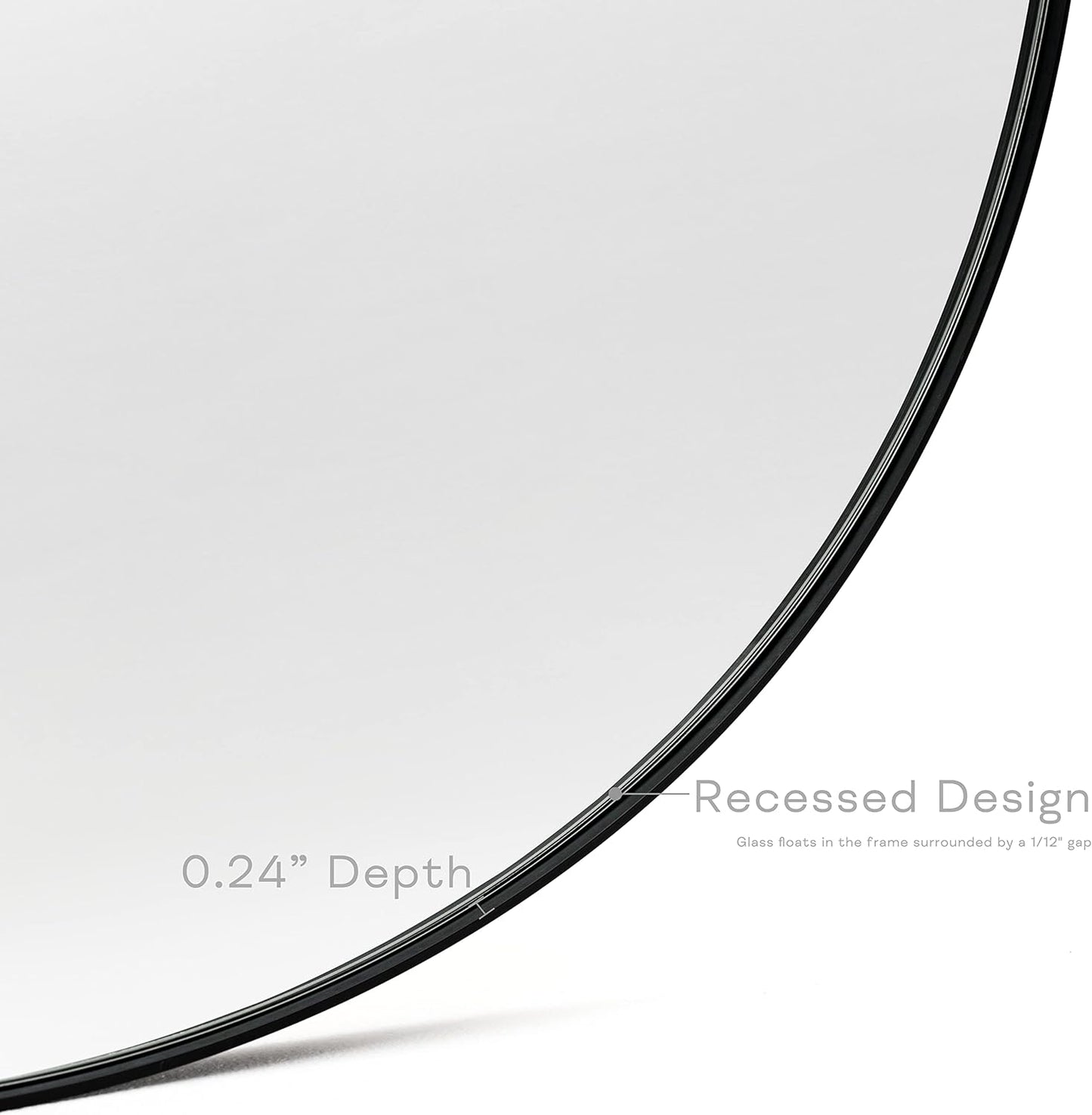 Black Round Mirror, 30 Inch Round Bathroom Mirror with Metal Frame Circle Mirrors for Wall, Bedroom, Vanity, Living Room, Entryway, Washrooms, Home Decor