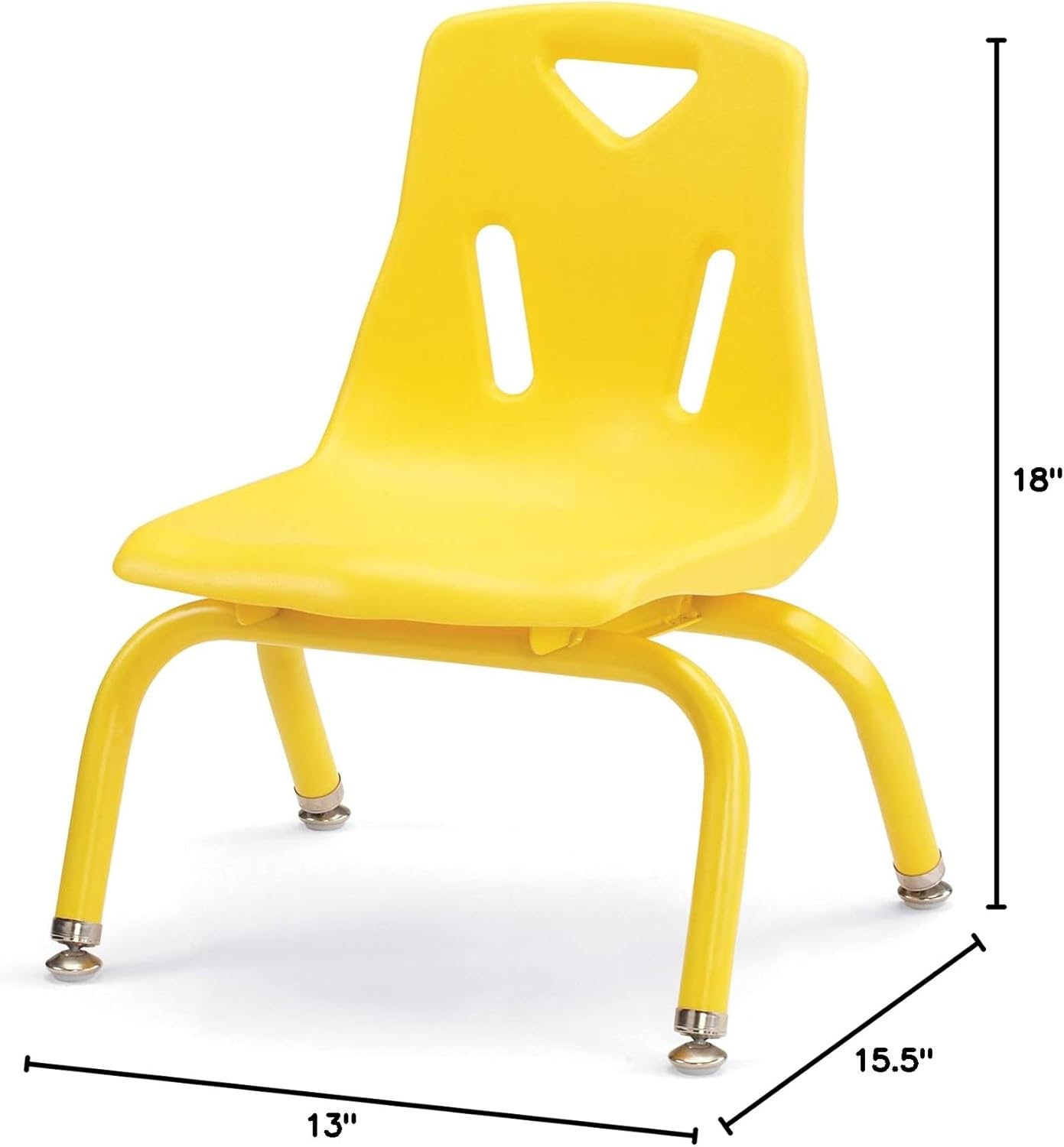 Berries Jonti-Craft 8118JC6007 Stacking Chairs with Powder-Coated Legs, 8" Height, Yellow, Pack of 6