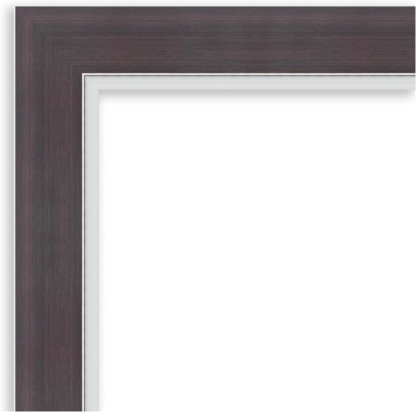 Amanti Art Brown Bathroom Mirror for Over Sink, 30x24 Ellie Brown Silver Rectangle Vanity Mirror, Medium Modern Frame, Hangs Horizonally and Vertically, Bathroom Wall Decor, Non-Beveled Edge