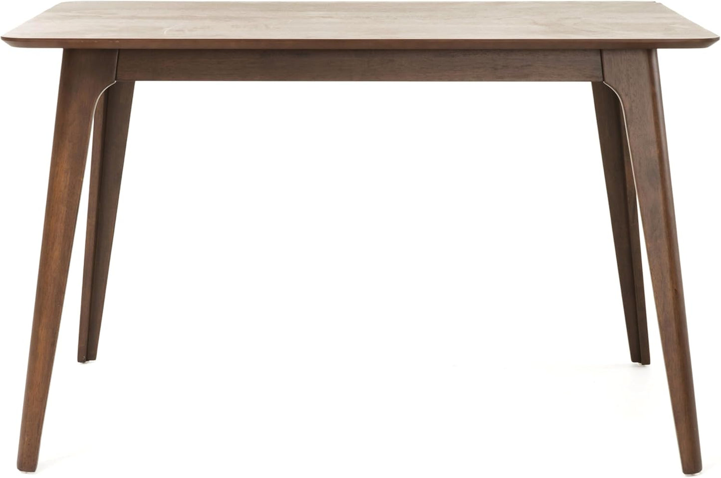 Mid-Century Modern Solid Wood Dining Table with Tapered Lesg for 4 People, 47.2inch, Kitchen or Living Room Furniture, Walnut