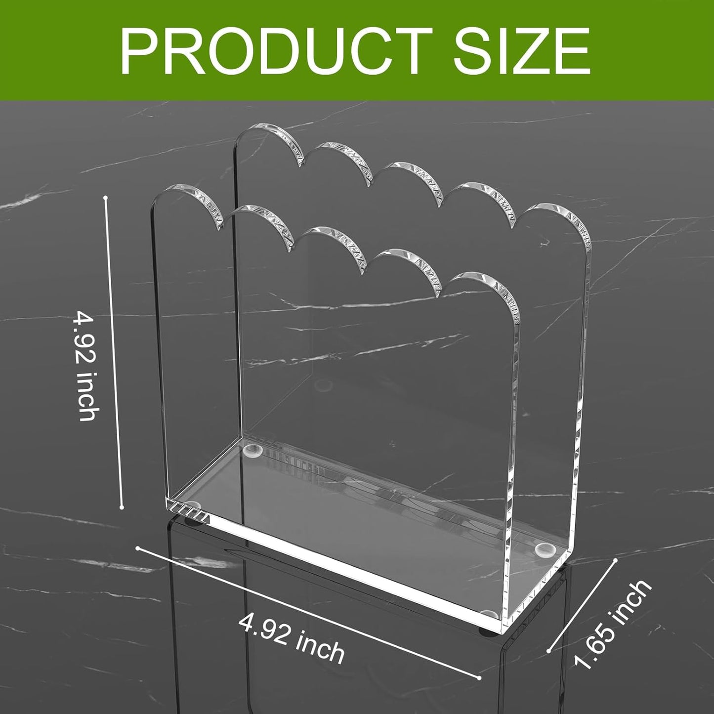 Acrylic Cocktail Napkin Holder, 2 Pack Clear Scalloped Napkin Dispenser for Table,Kitchen, Bar&Bathroom–Stylish Freestanding Napkin Holder for Restaurant, Dinner, Guest Towel Organization (5x5in)