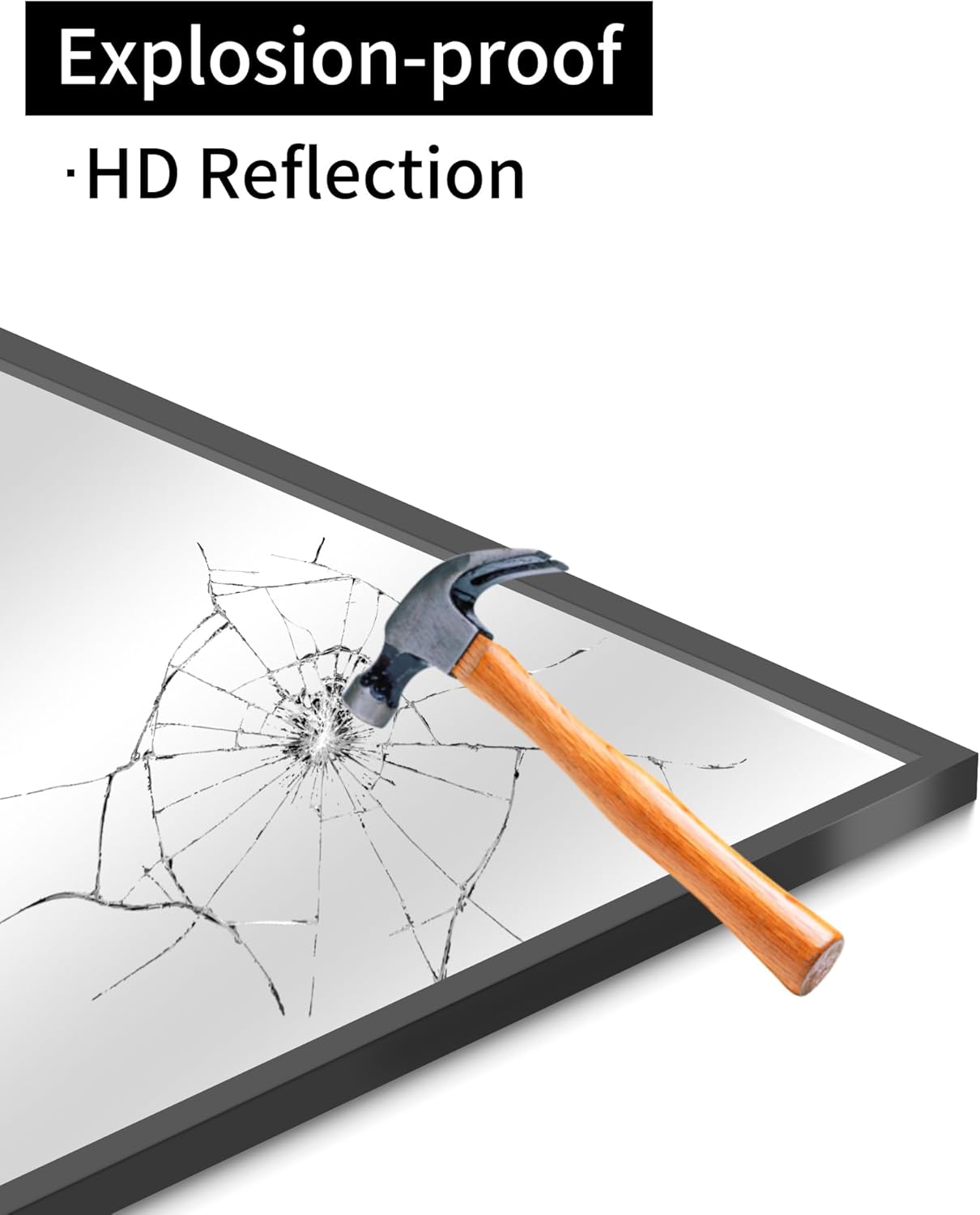 Black Bathroom Mirror for Wall, 30x50 Inch Rectangle Mirrors with Metal Frame, Modern Vanity Wall Mirror Decor for Entryway Hangs, Bathroom Living Room Horizontal or Vertical