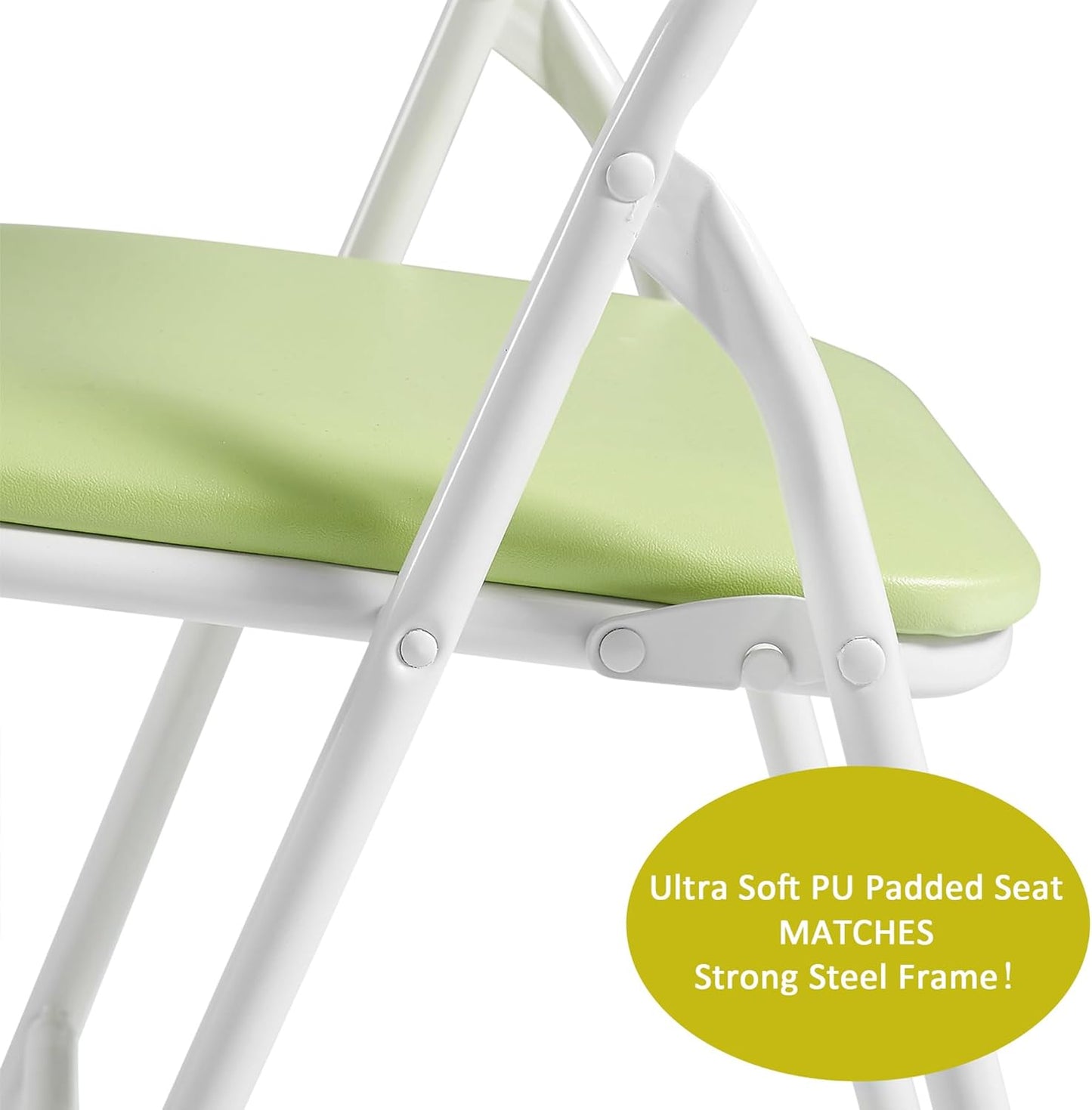 VECELO Kids Folding Activity Table and Chair Set, with Ultra Soft Padded Cushion, 5 Piece, Sage Green