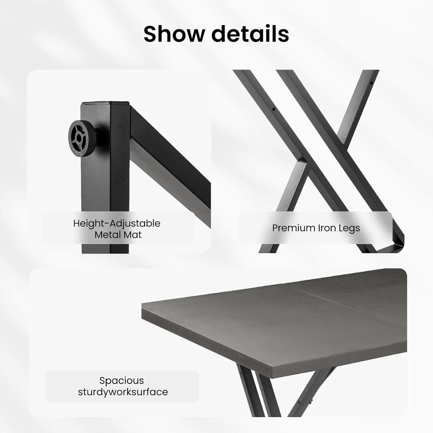 70.9Inch Office Desk, Executive Office Desk，Modern Industrial Style, Z-Shaped Table Legs, Country Black Wood Grain Top, for Home Office, Study, Conference (Ash Black)