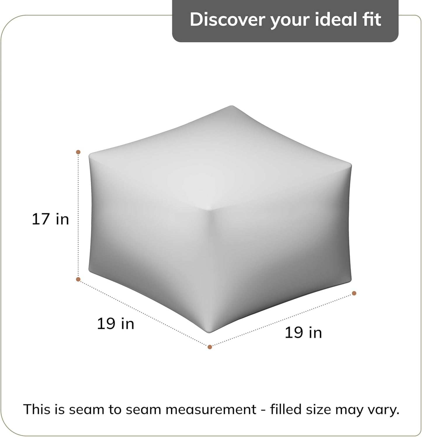 Anji Mountain 100% Handmade & Handcrafted Comfortable Home Décor Pouf Ottoman Footrest for Living Room, Bedroom, Nursery, Kidsroom, Patio Furniture - (19" x 19" x 17"- Terracotta)