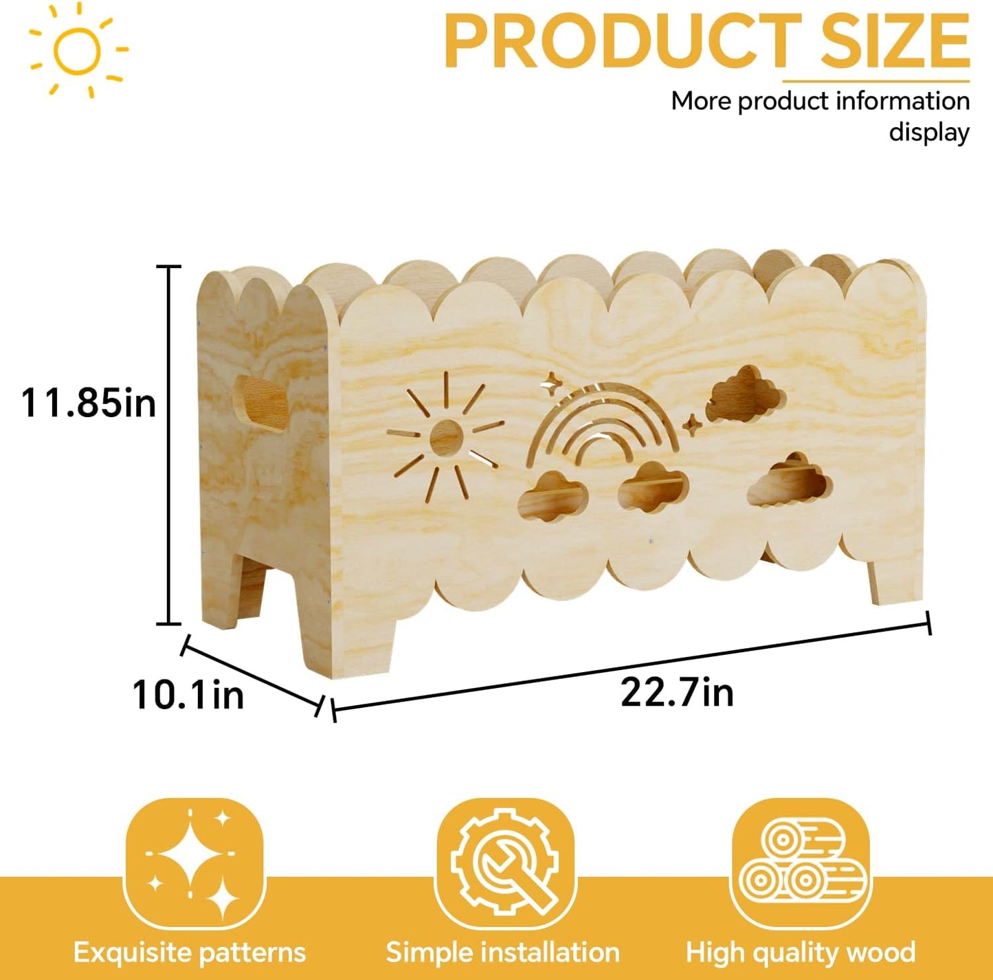 Wood Kids Bookshelf, Montessori Bookshelf, Suitable Kids Rooms, Nursery & Classroom, Kids Bookshelf and Toy Storage, Toddler Book Rack, Nursery Book Shelves, Kids Bookcase