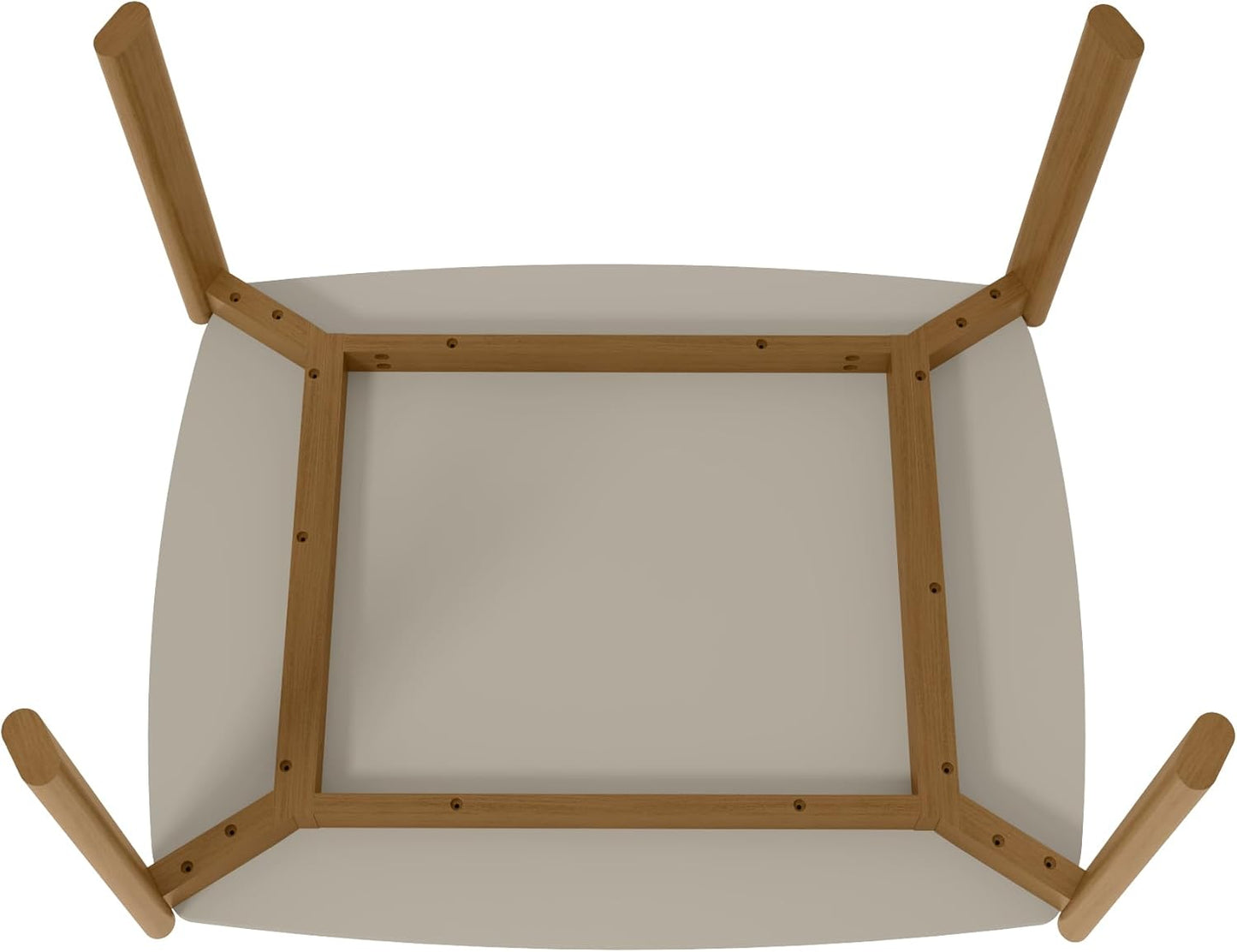 Manhattan Comfort Gales 47-Inch Mid Century Modern Dining Table for 2-4 Person, Unique Minimalist Home Furniture with Solid Eucalyptus Wood Legs, Off White