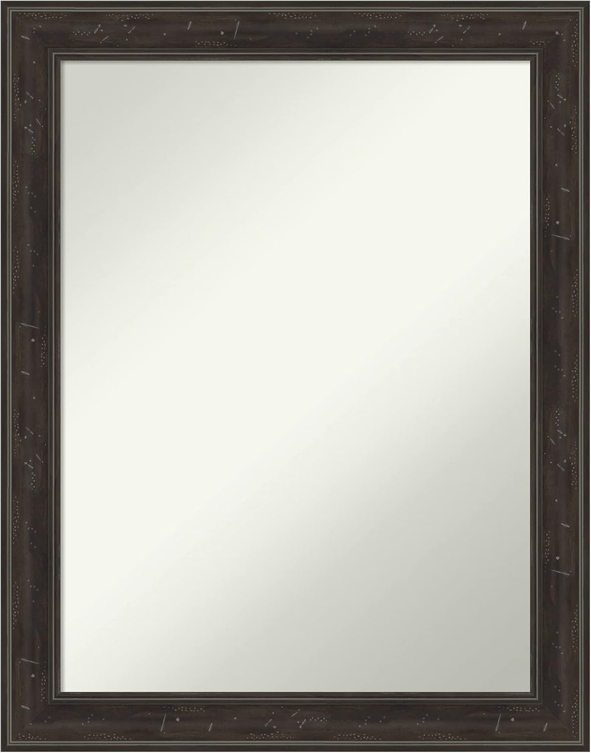 Amanti Art Brown Bathroom Mirror for Over Sink, 30x24 Shipwreck Greywash Rectangle Vanity Mirror, Medium Traditional Frame, Hangs Horizonally and Vertically, Bathroom Wall Decor, Non-Beveled Edge