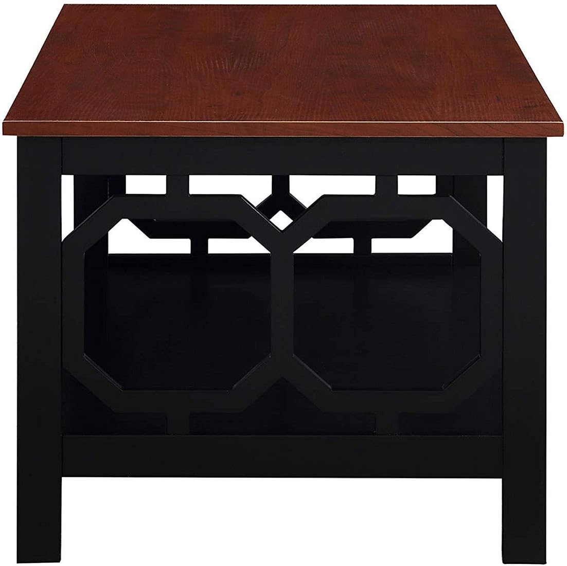 Convenience Concepts Omega Coffee Table, Cherry Top / Black Frame