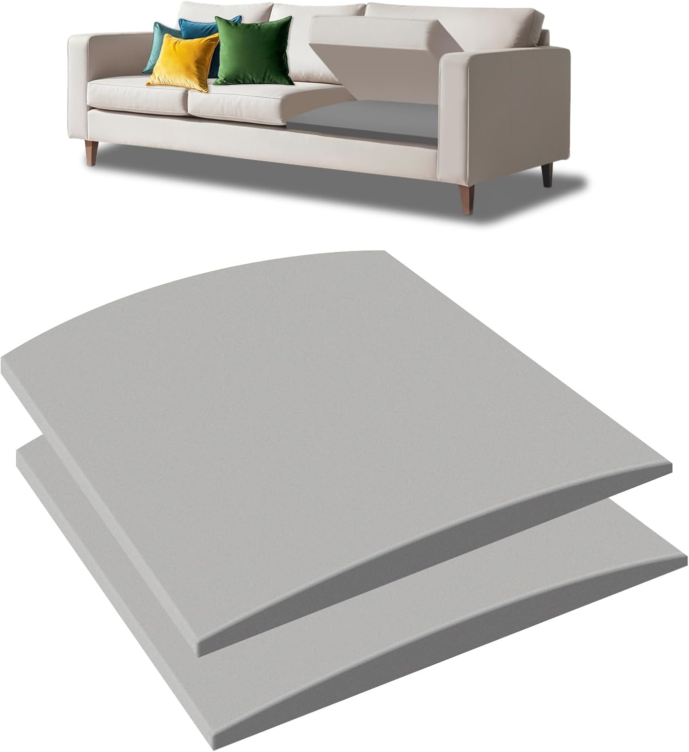 2 Pcs Couch Cushion Support for Sagging Cushion 20" x 20" 40D High Density Cushion Support Board Replacement Gray Sofa Cushion Support