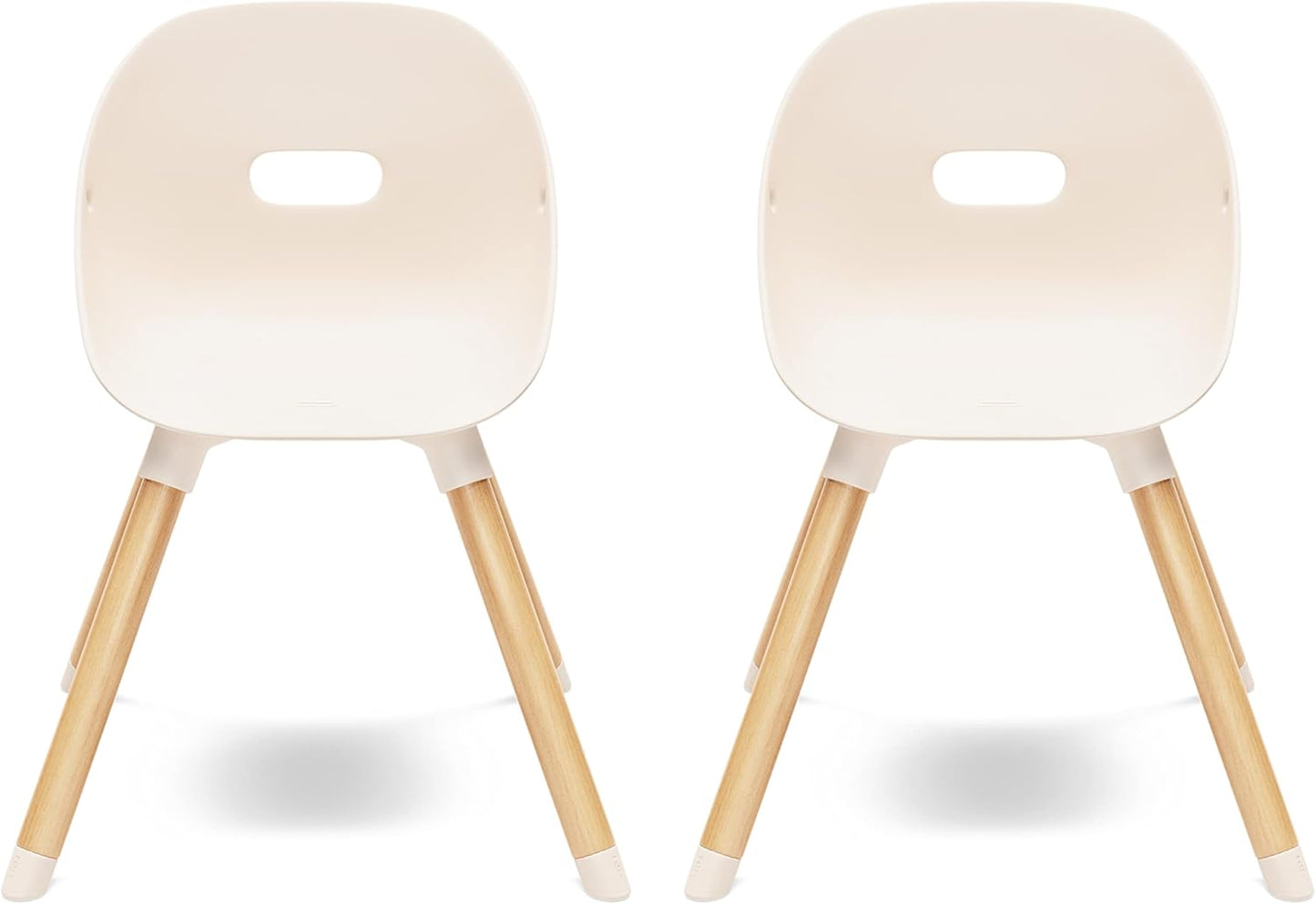 Lalo The Play Chair, Wooden and Non-Toxic Plastic Kids and Toddler Chair - Sturdy Bucket Seat and Easy to Clean Kids Chair with up to 200 lb. Weight Capacity, Set of 2 - Grapefruit