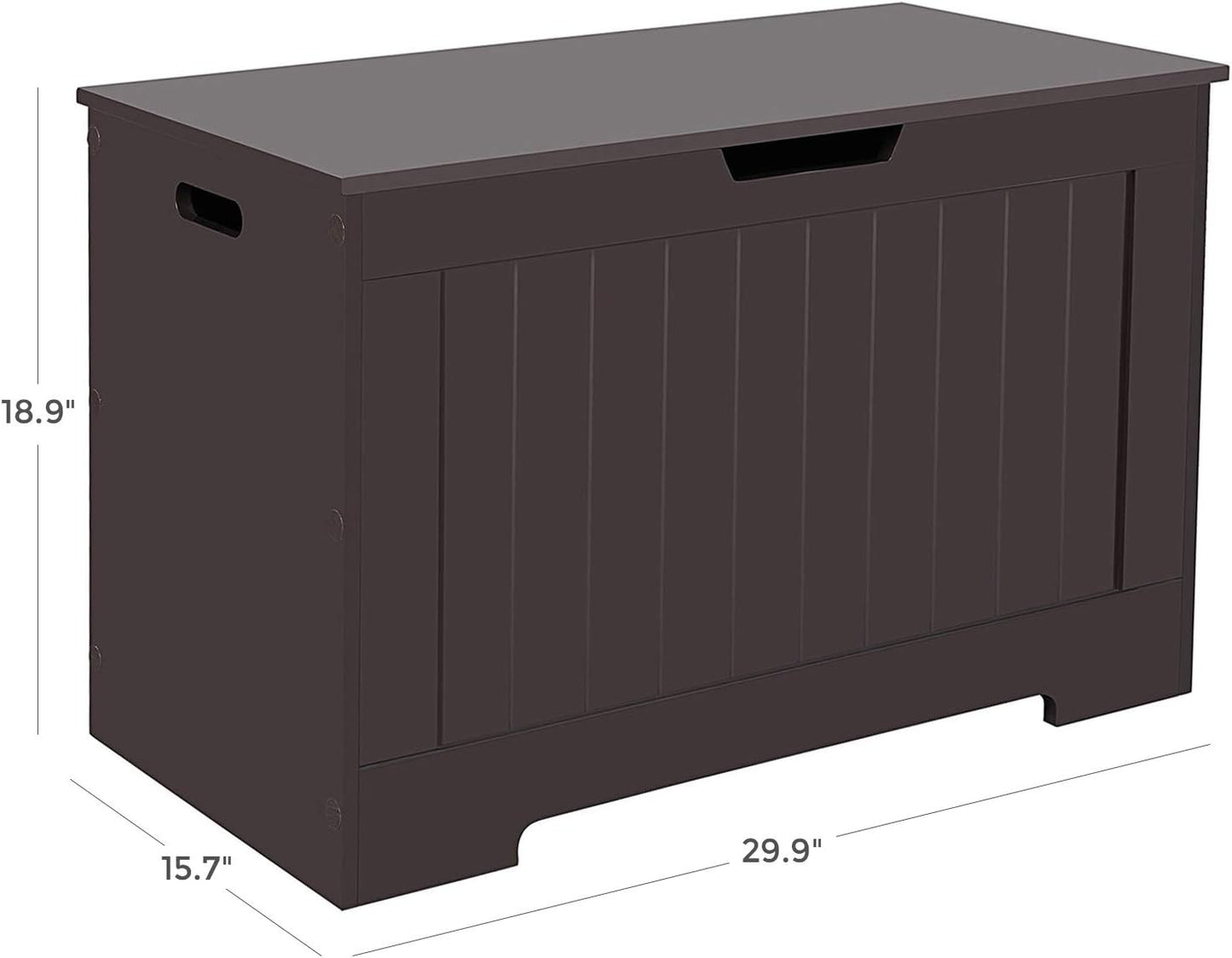 VASAGLE Storage Chest, 29.9 Inches Width Storage Bench, Entryway Bench with 2 Safety Hinges, Shoe Bench, Farmhouse Style, for Entryway, Bedroom, Living Room, Espresso Brown ULHS11BR.