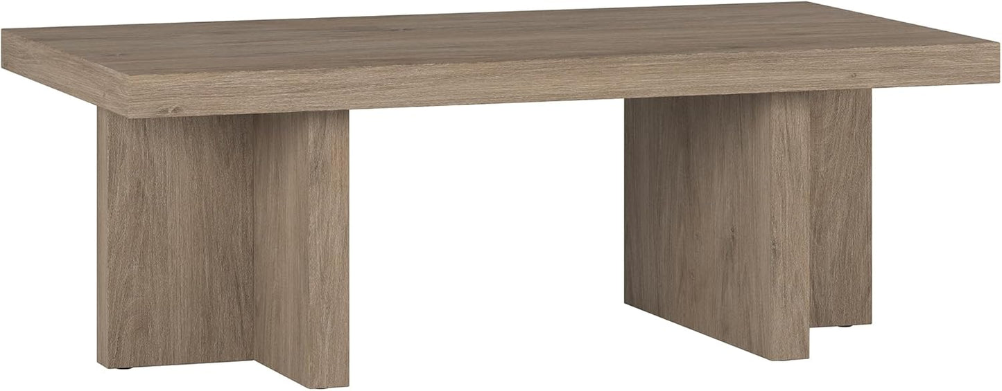 Henn&Hart Dimitra Coffee Table, 44" Wide, Gray