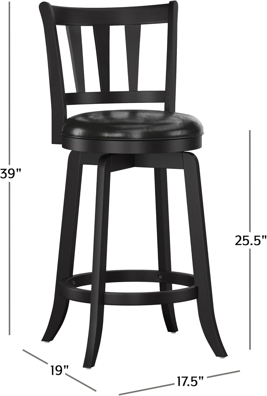 Hillsdale Presque Isle Swivel Stool, Counter Height, Black