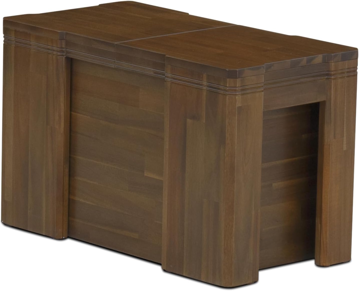 X07DA-B08-32 - 9 Pieces Dining Table Set contains an Extendable Rectangle Kitchen Table, 7 Polyester Fabric Dining Chairs and 1 Modern Bench, 39x120 Inch, Antique Walnut