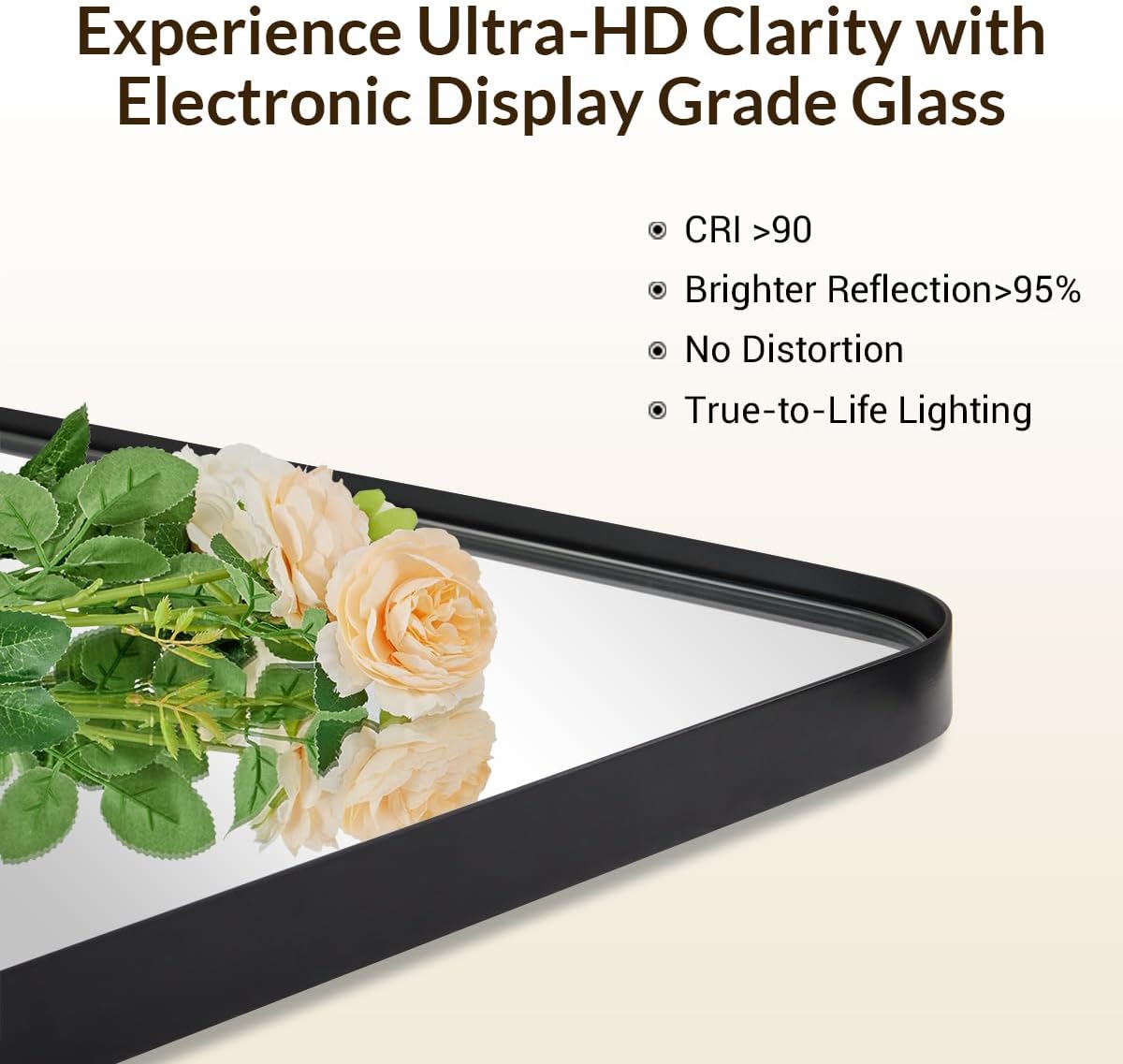 ANDY STAR Black Bathroom Mirrors for Over Sink, 24x32 Inch Matte Black Mirror for Bathroom, Rectangle Metal Vanity Mirror for Wall-Modern Clean Design with Superior Stainless Steel Frame