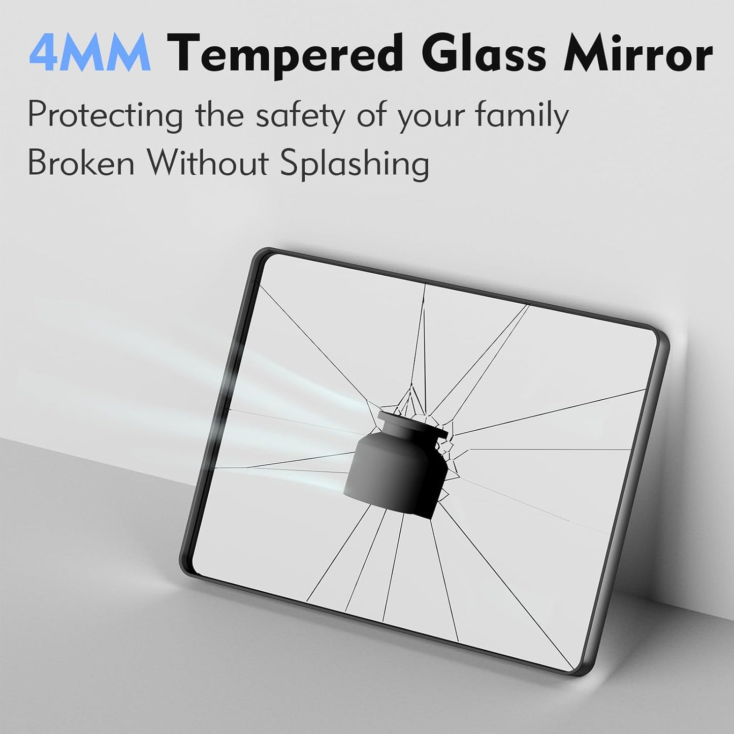 Black Bathroom Mirror 22X30 Inch, Black Metal Framed Mirror for Wall, Rounded Rectangle Matte Bathroom Vanity Mirror with Tempered Glass, Anti-Rust, Horizontal/Vertical