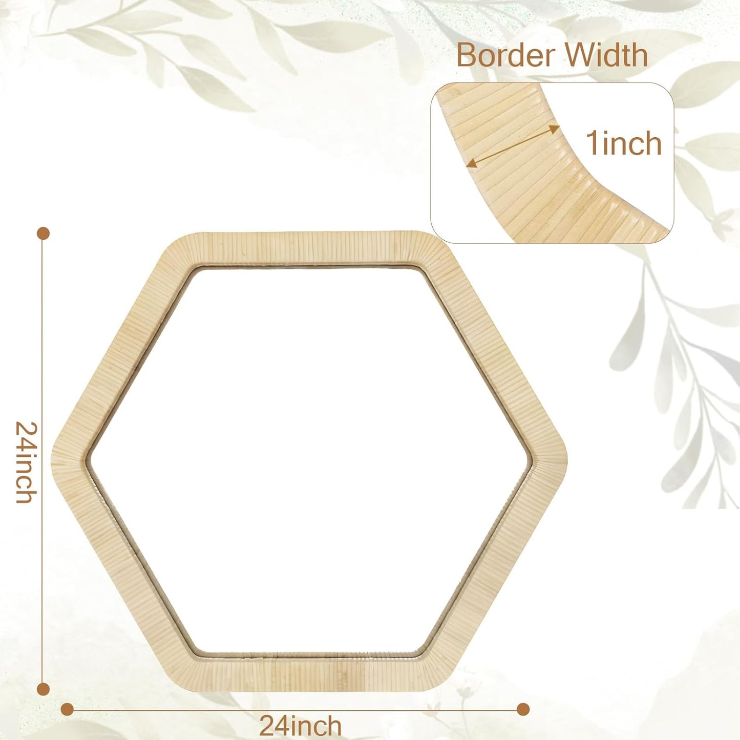 ULIKE Rattan Mirror for Wall, Bathroom 24 Inch Rustic Farmhouse Wall Decor with Handmade Wicker Frame, Boho Woven Mirror for Nursery Bedroom Living Room Entryway