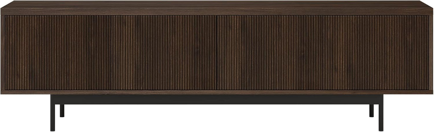 Henn&Hart Rectangular TV Stand for TV's up to 75" in Warm Brown, for Home, Living Room, Bedroom, Entertainment Room, Office