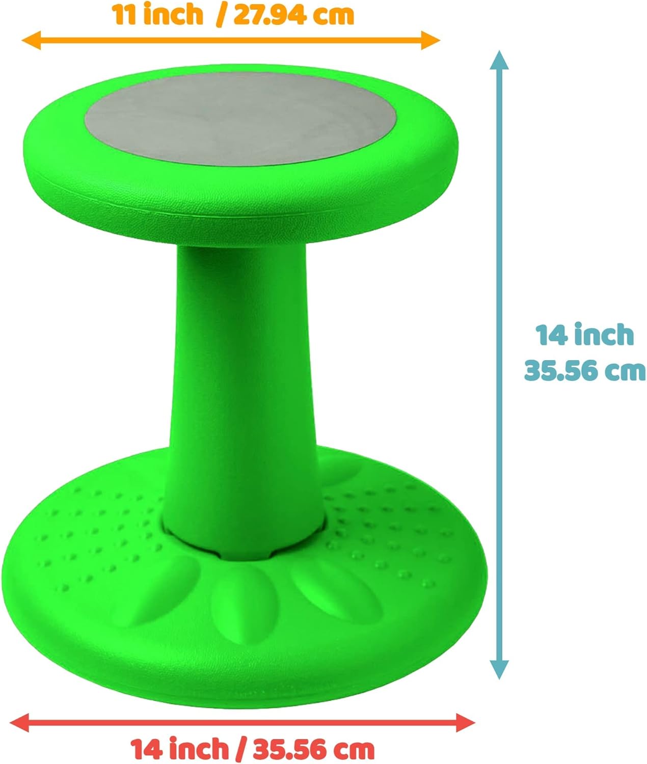 Active Chair 14" High Wobble Kids Chair for Toddlers, Pre-Schoolers, Age 3-7y, K and Grades 1-2, Flexible Classroom Seating, ADD/ADHD, Posture