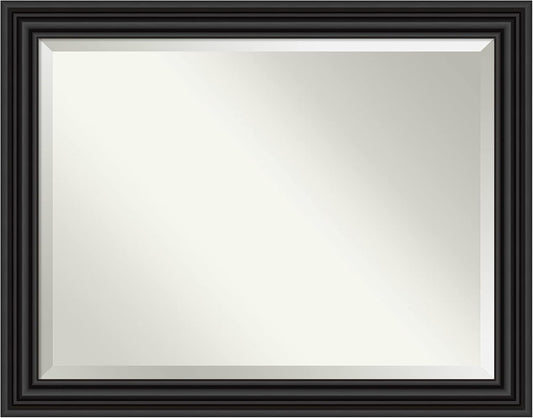 Amanti Art Black Bathroom Mirror for Over Sink, 36x46 Colonial Black Rectangle Vanity Mirror, X-Large Traditional Frame, Hangs Horizonally and Vertically, Bathroom Wall Decor, Beveled Edge
