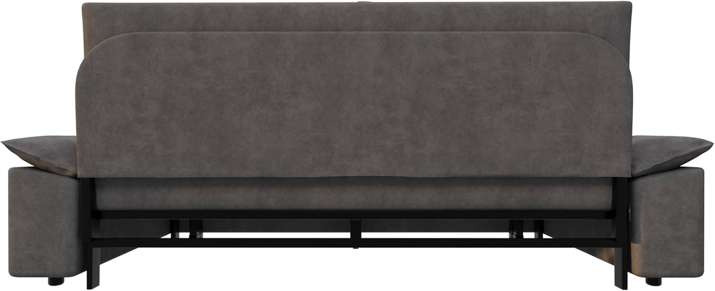 ERYE 73.2" Queen Size Sleeper Sofabed Modern 3 in 1 Convertible Loveseat Sofa&Couch, Velvet Upholstered Love Seat Sofa with Pull Out Sleep Couch Bed and W/Pillows Armrests for Home Apartment RV