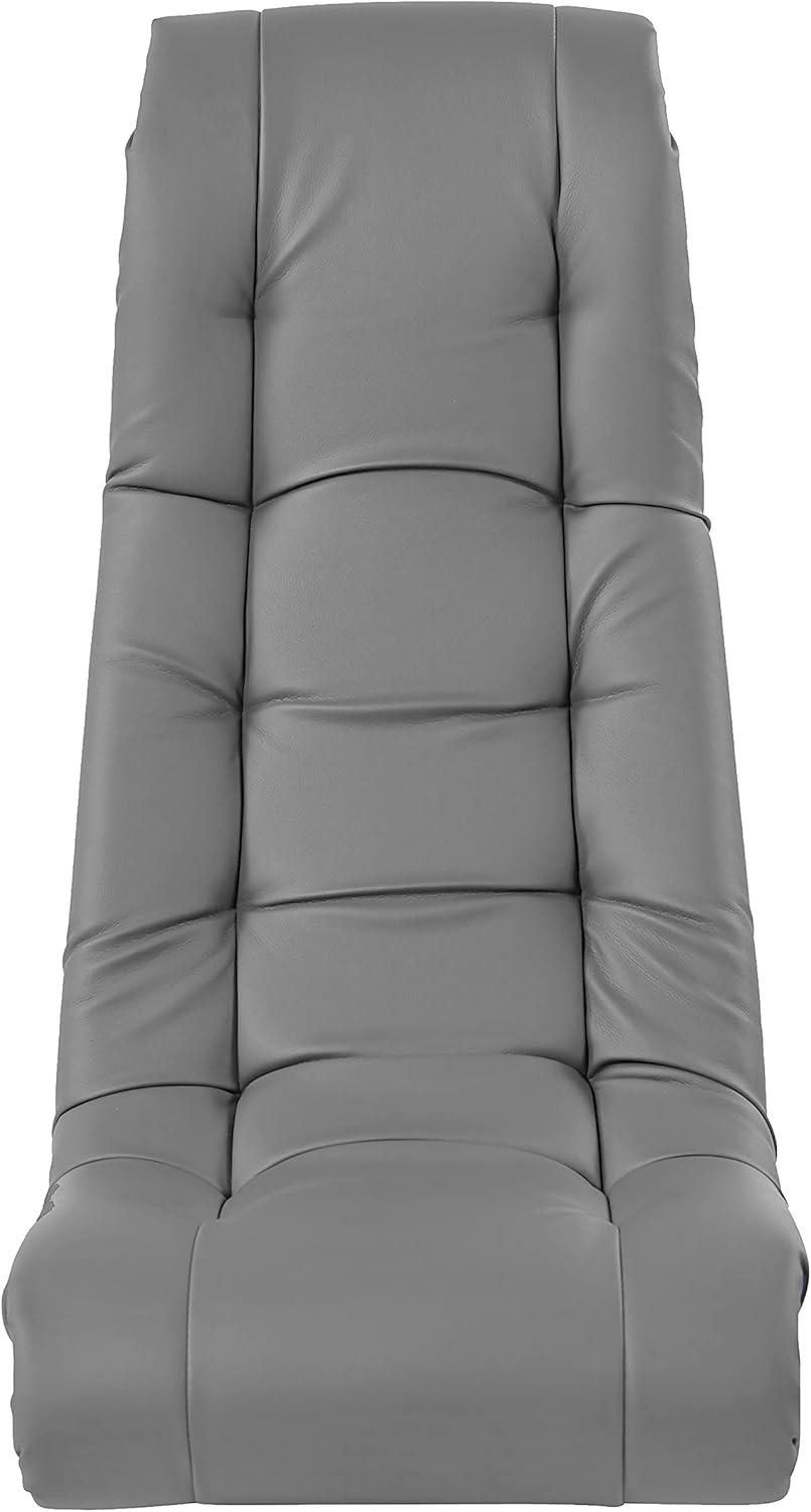 Factory Direct Partners Soft Tufted Floor Rocker - Cushioned Ground Chair for Kids Teens and Adults - Great for Reading, Gaming, Meditating, TV - Coal, 10488-GY